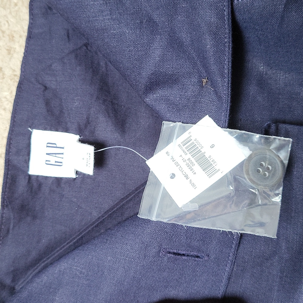 Gap Linen & Cotton Lined Dark Blue Dress with Pockets, Size 6, New With Tags - Picture 6 of 10